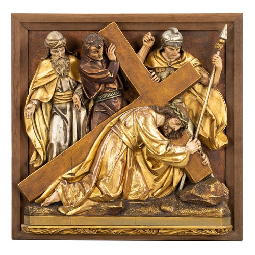 Antique catholic third station - catholic,