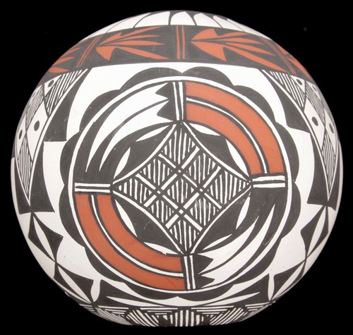 Vintage round acoma pueblo - 5",